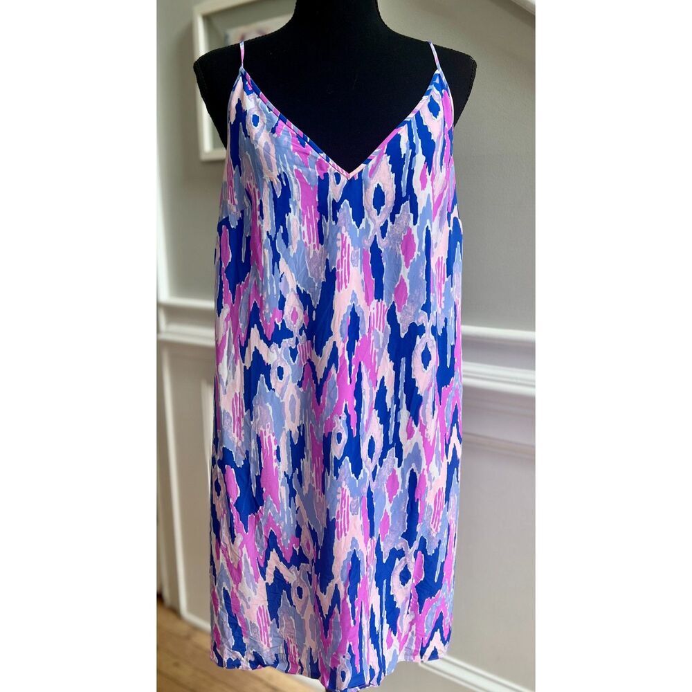 💜 Lilly Pulitzer Lela Dress – One Too Many Print | Size L | 100% Silk - Picture 2 of 7